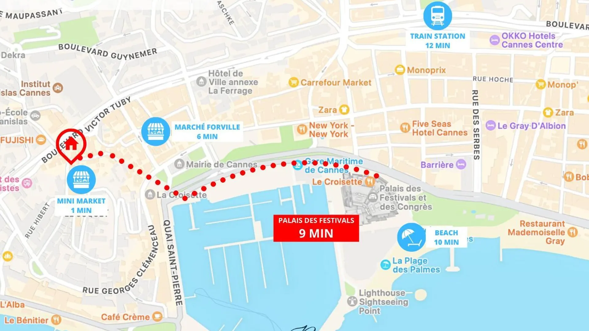 Place Du Suquet - Terrasse - 3 Chambres - Parking Cannes 0*,  Francie
